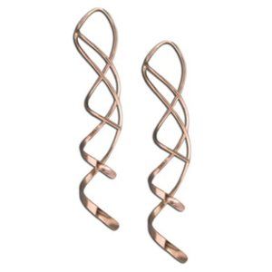 Handmade Rose Gold Filled Double Spiral Earrings by Mark Steel